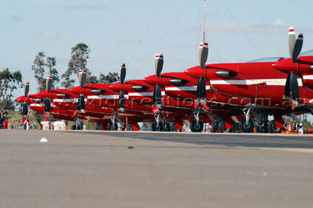 A line up of the Roulette's aerobatic team.
